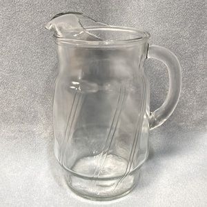 Indiana glass Double Swirl Smooth Finish 1960's Water Pitcher Clear Glass